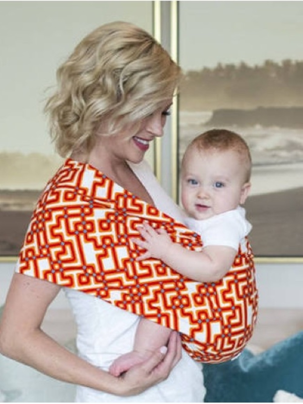 SEVEN Everyday Sling Unisex Orange White Blue Geometric Retro